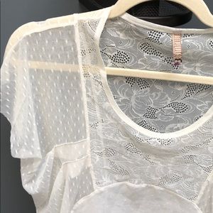 Free People Cream Lace Top
